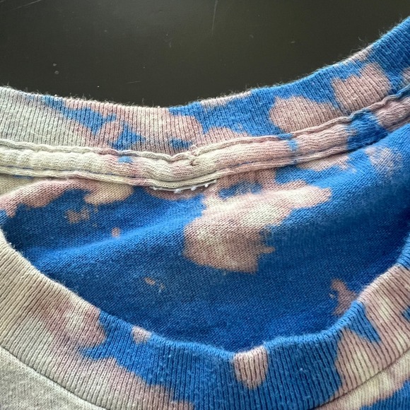 Mens‎ Blue Tie Dye T-Shirt Short Sleeve Casual Graphic Tee - Picture 3 of 4